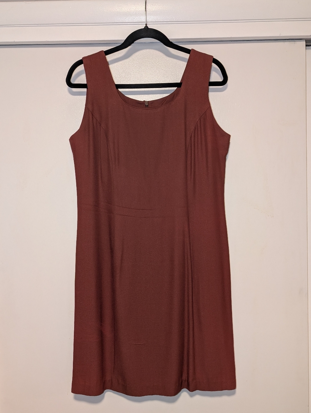 Vintage Sellecca Redish Brown Square Neck Sheath Dress